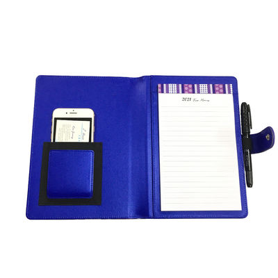Spiralen-Tagebuch-Blau gebundenen Ausgabe Geschäft PUs ledernes der Notizbuch-40pp mit Notizblock